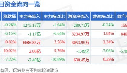 股票行情快报：兴森科技（002436）10月20日主力资金净卖出1275.18万元