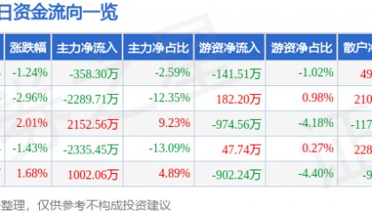 股票行情快报：浙大网新（600797）4月3日主力资金净卖出358.30万元